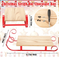 Organisateur de station à café décorative style ferme, décoration de bar à chocolat chaud en forme de traîneau de Noël pour cadeau d'hiver et fête de fin d'année