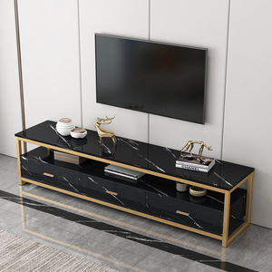 Meuble <span class=keywords><strong>TV</strong></span> pour chambre principale, petit appartement, meuble d'appoint moderne minimaliste, motif marbre, meuble d'appoint combiné - Product Image 1
