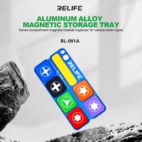 RELIFE RL-091A Plateau magnétique en alliage d'aluminium à sept sections, module de rangement magnétique puissant pour différents types de vis de caméra