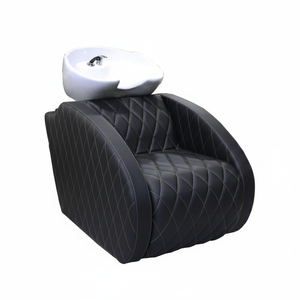 Fauteuil de lavage moderne en similicuir ou bac de lavage pour salon de coiffure, institut de beauté et salons de coiffure féminins - Product Image 2