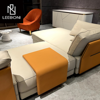 Canapé 4 places en cuir microfibre confortable personnalisé OEM mobilier de luxe pour salon
