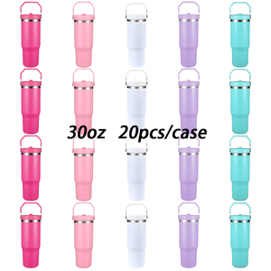 30oz Stainless Steel Double Wall Vacuum Insulated Tumbler with Handle and Lid Leak-Proof Travel Mug with Straw - Product Image 2
