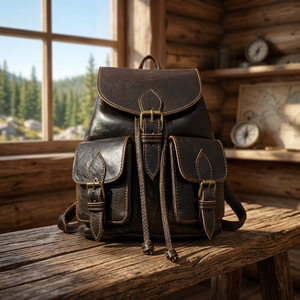 Mochila clásica de cuero genuino para hombre, duradera, para viaje, con asa suave, estilo vintage - Product Image 4