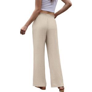 FOXA Wide Leg Pants Women High Waisted <b>Flowy</b> Palazzo Trousers With Pockets Breathable Summer Cruise Outfits - Product Image 5