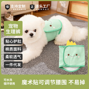 National Pet <b>Dog</b> Physiological Pants Green Dinosaur Fall Anti Harassment Menstrual Pants <b>Clothes</b> - Product Image 3