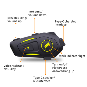 อุปกรณ์เสริมสำหรับรถจักรยานยนต์แบบไร้สายสำหรับลำโพงและชุดหูฟังแฮนด์ฟรี ผลิตจากพลาสติก ABS สำหรับขับขี่ขณะสวมหมวกกันน็อค - Product Image 3