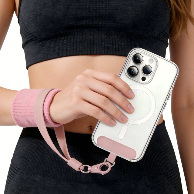 Universal Ultra Thin Food-Grade Silicone Phone Wrist Strap Anti-Drop Lanyard Tether Tab Sweat Proof Eco-Friendly Secure Grip Gym