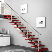 Rampe d'escalier en acier inoxydable soudé, style moderne personnalisable, adaptée aux terrasses, appartements et écoles