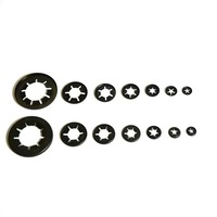 Spring Steel Black Oxide Split Internal Tooth Starlock Push-on Retaining Washer M6-M24 Shaft Bearing Hardware Fastener