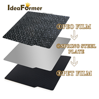Ideafex aksesori Printer 3D PEO pelat baja magnetik kasur panas lapisan hewan peliharaan untuk Bambu Lab X1/P1P/A1 257mm * 257mm hitam