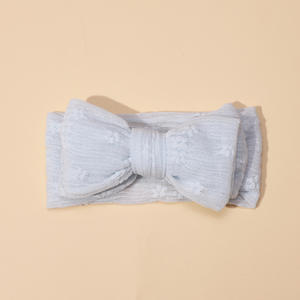 Bandeau pour bébé fille en dentelle super douce, en <span class=keywords><strong>maille</strong></span> florale, respirant, <span class=keywords><strong>turban</strong></span>, bandeaux pour bébé, double couche, nœud - Product Image 5