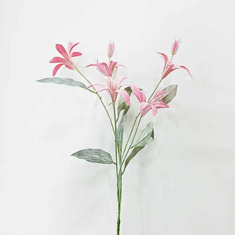مورد الصين سعر الجملة الديكور ترتيب الزهور فضي نمط INS البلاستيك كالا زنبق الزهور الاصطناعية