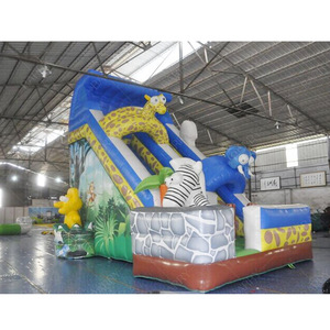 Nueva gran jirafa castillo inflable de diapositivas con impresión - Product Image 1