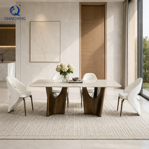 Set Tavolo <span class=keywords><strong>da</strong></span> <span class=keywords><strong>Pranzo</strong></span> di Lusso <span class=keywords><strong>da</strong></span> 6 o 8 Posti <span class=keywords><strong>da</strong></span> Foshan, Cina, con <span class=keywords><strong>Sedie</strong></span> Abbinate, in Marmo Moderno e Acciaio Inox di Alta Gamma - Product Image 4