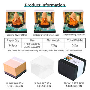 Bloc-notes 3D Zen <span class=keywords><strong>Petit</strong></span> Moine Scène <span class=keywords><strong>Bambou</strong></span> Anti-stress Notes Adhésives Papier Superposé Papeterie de Bureau Bloc-notes avec Lumière - Product Image 6