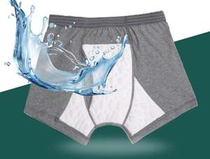 Cuisse Anti-Fuite 3XL Sous-Vêtements D'<span class=keywords><strong>incontinence</strong></span> pour Hommes-95% Coton Respirant Boxer Briefs Lavable Réutilisable Sous-Vêtements De <span class=keywords><strong>Protection</strong></span> - Product Image 6