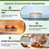 Boîte à lunch rectangulaire transparente empilable, compatible micro-ondes, en plastique jetable, récipient transparent pour la préparation des aliments