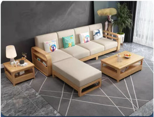 Sofá Nórdico de Madera Maciza para el Hogar; Sofá Combinado Moderno y Minimalista para <span class=keywords><strong>Apartamentos</strong></span> Pequeños <span class=keywords><strong>en</strong></span> <span class=keywords><strong>Alquiler</strong></span>; Sofá Esquinero - Product Image 6