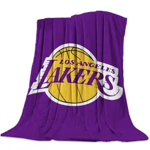 NBA Los Angeles Lakers Hadiah Kustom Selimut Tempat Tidur Lembut Ukuran King Hangat Selimut Bulu Flanel