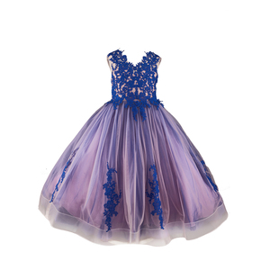 Abiti da festa per bambini vestiti lunghi blu Royal per bambine - Product Image 2
