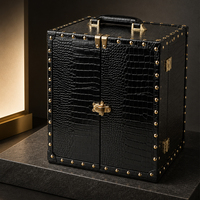 Boîte de présentation de bijoux de luxe pliable carrée personnalisée avec compartiments doublés de velours et étui organisateur de colliers