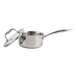 Casserole à sauce triple plis avec couvercle en verre, casserole en acier inoxydable avec poignée Stay-Cool - Product Image 3