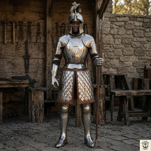 Armadura Medieval Completa – Armadura de Caballero de Acero Pulido para Cosplay, Reenactamiento y Exhibición AYYUB AHMED - Product Image 1