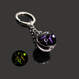 Trendy Bag Accessory Gift Colorful Glass Time Gem Keychain Zodiac Gemstone Keychain to My Daughter