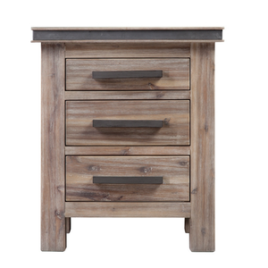 Mesita de noche de madera maciza de pino de la marca ATLAS Best Seller, muebles de dormitorio de diseño personalizado, paquete estándar para uso en apartamentos - Product Image 1