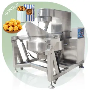 Ligne de production commerciale de pop-corn de machine de pop-corn de gourmet de micro-ondes à grande échelle de champignon de caramel