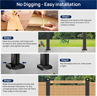 Panneaux décoratifs de jardin composites certifiés CE, prix usine, 6 pieds, gaufrés, pour petite terrasse de jardin, isolation d'intimité, sans creuser, mur extérieur en WPC