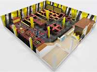 Équipement de parc de trampolines intérieur directement de l'usine, trampolines commerciales avec fosse à mousse, parcours d'obstacles ninja pour enfants, FEC