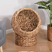 Cesto/Cama/Sofá Elevado para Gatos em Jacinto Aquático Natural Ecológico, Retangular Sólido Clássico, Impermeável e Removível