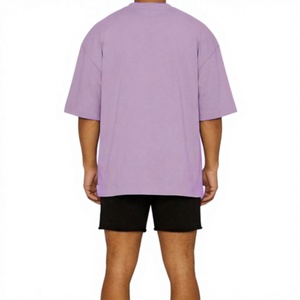 เสื้อยืดโอเวอร์ไซส์สีดำ ระบายอากาศได้ดี แขนสั้น สำหรับผู้ชาย ผ้าฝ้ายหนา 220 กรัม บริการ OEM ขายส่ง เสื้อยืดวินเทจสั่งทำพิเศษ - Product Image 2