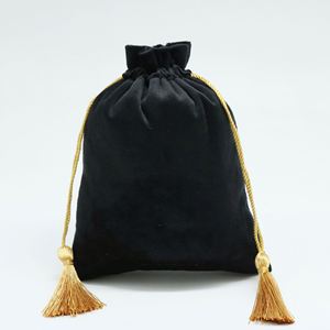 Mini pochette en daim pour bijoux, sac à poussière en velours de soie avec cordon à pompon, idéal pour cadeau de mariage - Product Image 5