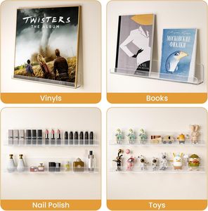 Étagère murale pour disques vinyles, lot de 6, support d'album en acrylique, présentoir, vente flash, cadres pour pochettes d'album, 12 pouces, 7 pouces, étagère pour CD - Product Image 4