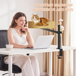 Altura Ajustable 360 °   Cama Giratoria de Madera para Gatos, Mueble para Gatitos de Espacio Pequeño, para Escritorio, 360 Grados °   Rascador Giratorio para Gatos - Product Image 3