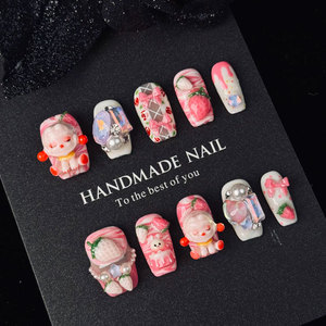 Poupée 3D en acrylique, design fait à la main, presse à ongles de luxe, 10 pièces, décoration de beauté nail art réutilisable, prix de gros - Product Image 2