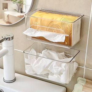 Hanging <b>Storage</b> Box Rectangular Plastic <b>Wall</b> <b>Mounted</b> Bathroom Organizer For Tissues And Cosmetics Minimalist Design - Product Image 1