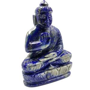 Bouddha en pierre de lapis-lazuli - sculpture artisanale du Bouddha serein et méditant - cristal/reiki/énergie de guérison - 5,3 pouces - Product Image 1