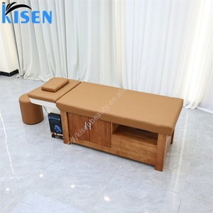 Kisen Wood Furniture Shampoo <b>Bed</b> Head Spa Japeness Hair Treatment Customized Salon Machine with Cabinet <b>Stool</b> - Product Image 5