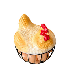 Hen Shaped <b>Egg</b> And Fruit <b>Basket</b> With Lid For Kitchen Storage Eco Friendly Design - Product Image 3