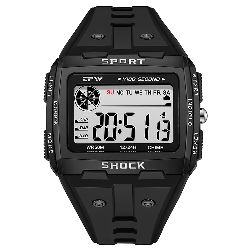 Mens Watches Fashion Cool Men Digital Watch Dijital Saatler 5ATM Waterproof Sport Big LED Watch Reloj Digital Para Hombre
