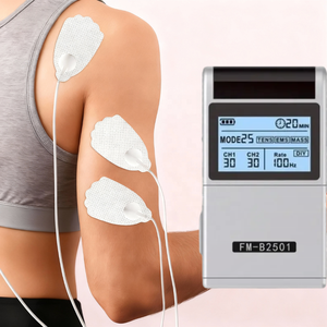 Electroestimulador Muscular <span class=keywords><strong>TENS</strong></span> EMS con Certificado 510K, 25 Modos, Doble Canal, Recargable, Pantalla LED Retroiluminada, Equipo para el Dolor - Product Image 1