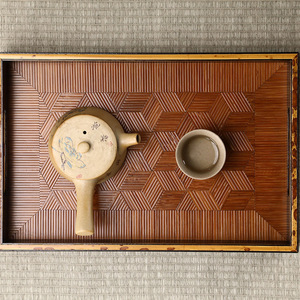 Bamboo <b>Tea</b> <b>Tray</b> With Handles Handmade Dry Brewing Stand <b>Tea</b> Ceremony Accessory For Home Use - Product Image 4