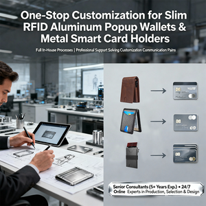 Portefeuille de cartes de crédit minimaliste en aluminium coloré à éjection automatique, anti-RFID, pour 6 cartes - Vente Flash - Product Image 3