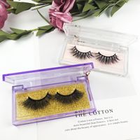 Boîte à cils en acrylique transparente à succès, étui portable pour faux cils, boîte d'emballage pour faux cils violette