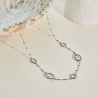 Collier NIMAI de luxe en cristal vert transparent rose, hypoallergénique, chaîne en acier inoxydable, bijoux pour soirée