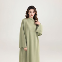 Robe Abaya à col montant Aschulman, design personnalisé, manches cloche, coupe ample et modeste, longue, pour femmes musulmanes, vêtements islamiques décontractés