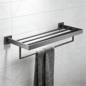 Toallero de hierro fundido gris, instalación en pared, diseño moderno, accesorios de baño fáciles de limpiar - Product Image 2